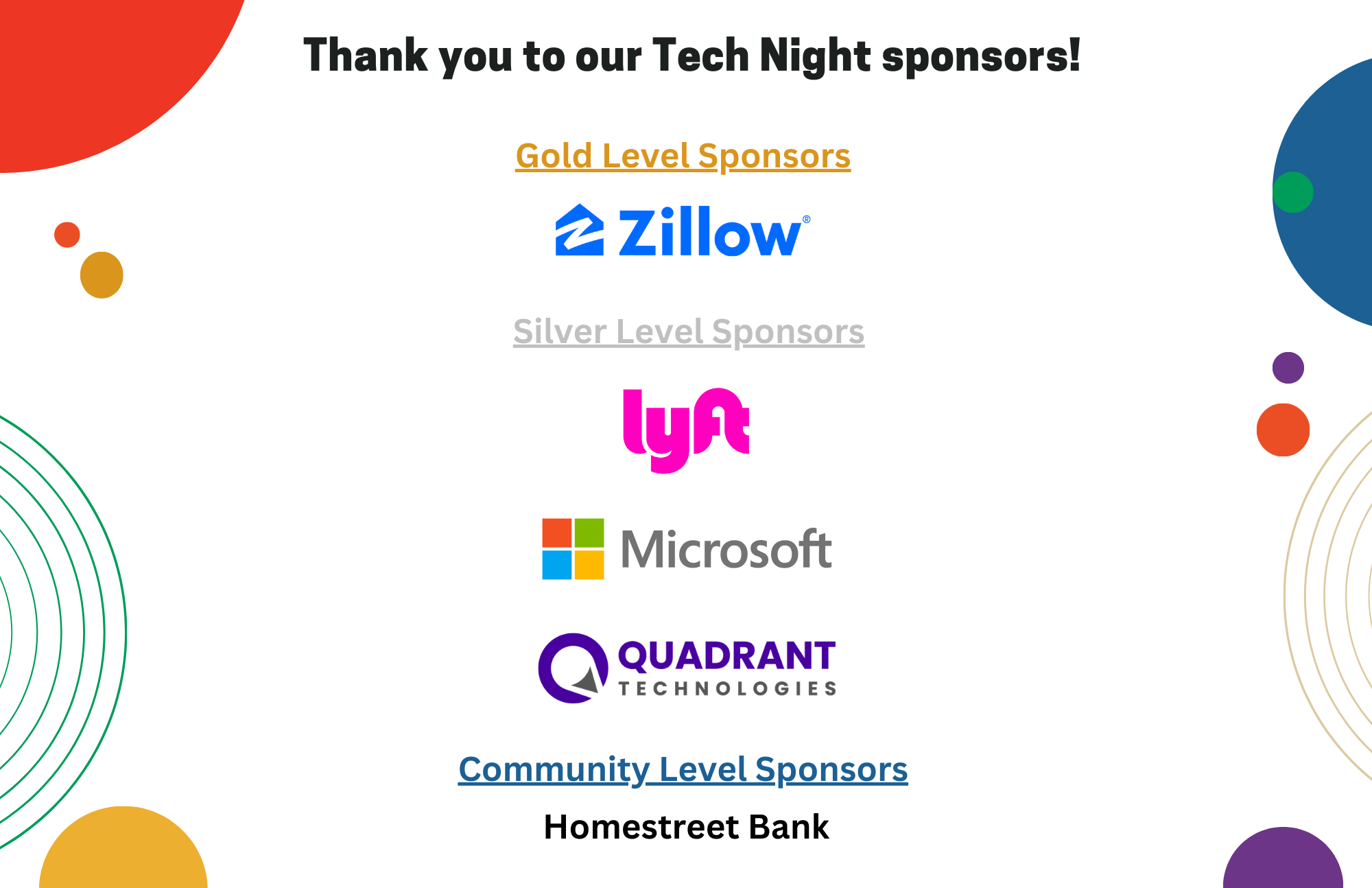 Tech Night Sponsors